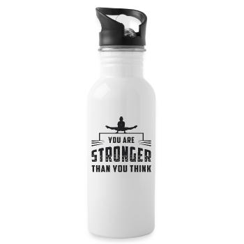 Kunstturnen Turnen Sport Reck Stufenbarren Barren - Trinkflasche mit integriertem Trinkhalm - Weiß - Rechts
