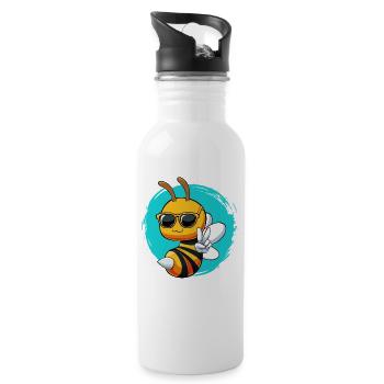 Bee Cool Bienchen mit Sonnenbrille - Trinkflasche mit integriertem Trinkhalm - Weiß - Rechts