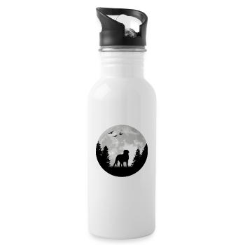 Large Swiss Mountain Dog Heartbeat - Water bottle with straw - white - Right