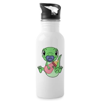 Bébé Lézard - Gourde avec paille intégrée - blanc - Droite