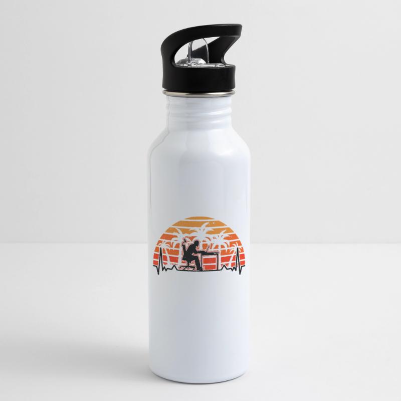 Computer Scientist Heartbeat Programmer Computer Water bottle with straw