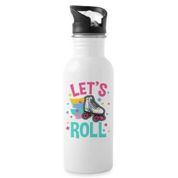 Rollschuhlaufen Rollschuh - Trinkflasche mit integriertem Trinkhalm - Weiß - Rechts