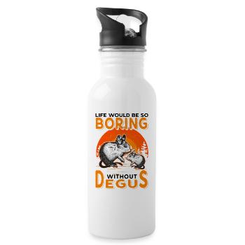 La vie serait si ennuyeuse sans Degus - Gourde avec paille intégrée - blanc - Droite