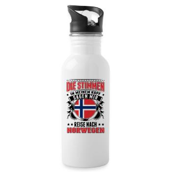 Norwegen Stimmen Urlaub Norway Oslo - Trinkflasche mit integriertem Trinkhalm - Weiß - Rechts