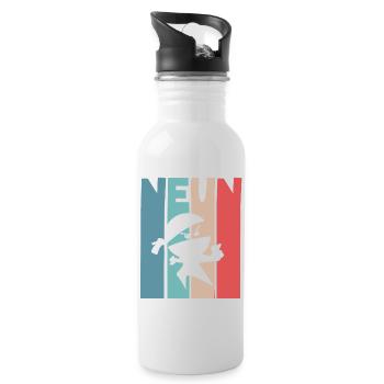 9 Jahre Ninja 9. Geburtstag - Trinkflasche mit integriertem Trinkhalm - Weiß - Rechts