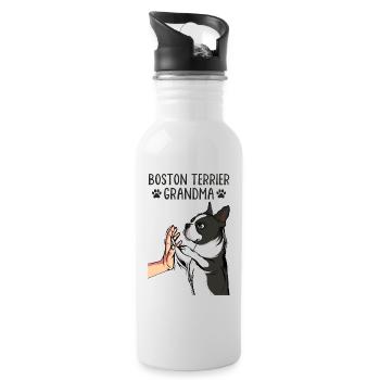 Boston Terrier Grand-mère Chiens Maîtresse - Gourde avec paille intégrée - blanc - Droite