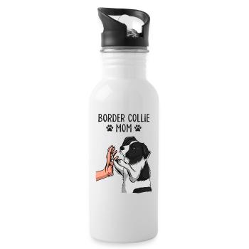 Border Collie Maman Chiens Maman Maîtresse - Gourde avec paille intégrée - blanc - Droite