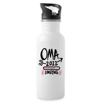Oma 2022 - Werdende Oma 2022 - Trinkflasche mit integriertem Trinkhalm - Weiß - Rechts