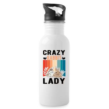 Crazy Rabbit dame Lapin Lapin Lapin - Gourde avec paille intégrée - blanc - Droite