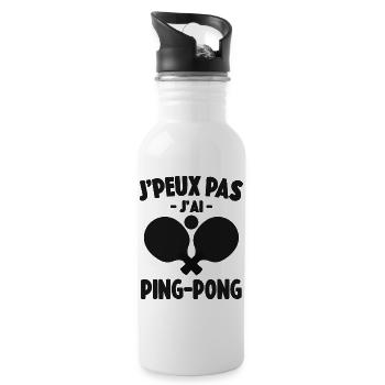 Je Peux Pas J'ai Ping-Pong Cadeau - Gourde avec paille intégrée - blanc - Droite