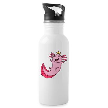 Axolotl - Trinkflasche mit integriertem Trinkhalm - Weiß - Rechts