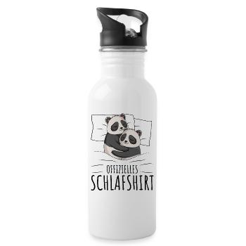 Panda - Trinkflasche mit integriertem Trinkhalm - Weiß - Rechts