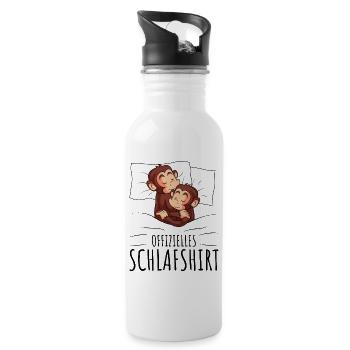 Affe - Trinkflasche mit integriertem Trinkhalm - Weiß - Rechts