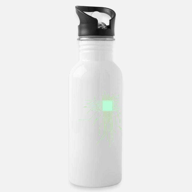 board core cpu computer nerd pc humor geek code - Water bottle with straw - white