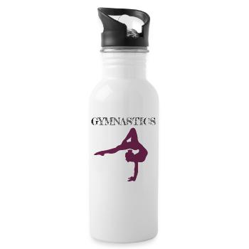 Gymnastics Geräteturnen Kunstturnen - Trinkflasche mit integriertem Trinkhalm - Weiß - Rechts
