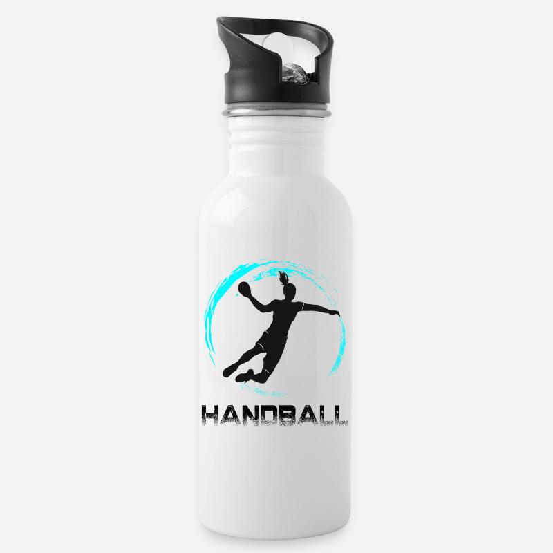 Handball - Gourde avec paille intégrée - blanc