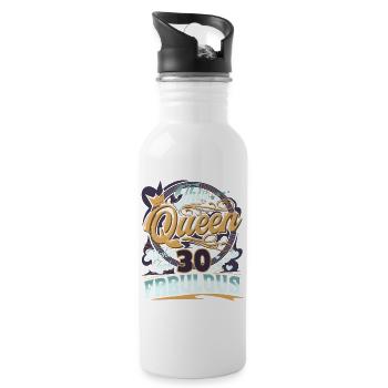 30th birthday 30 years Women Women Queen - Water bottle with straw - white - Right