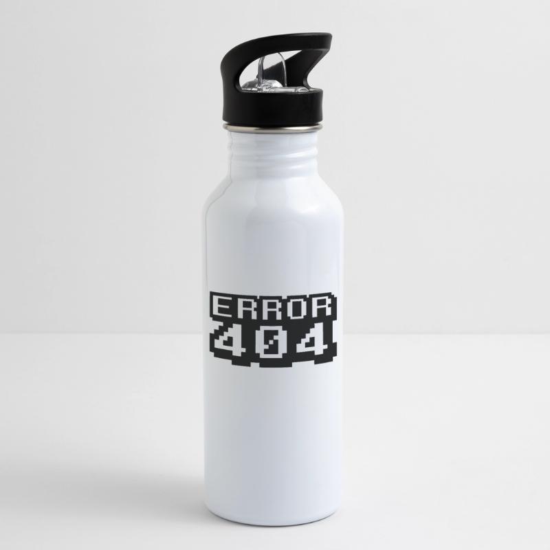 Computer Programming Internet - Error 404 Water bottle with straw