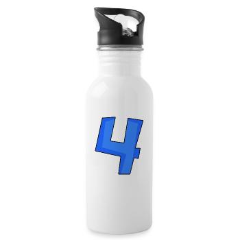 4 - Trinkflasche mit integriertem Trinkhalm - Weiß - Rechts
