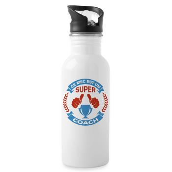 Ce mec est un super entraineur cadeau humour - Gourde avec paille intégrée - blanc - Droite