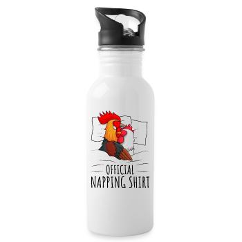 Chickens - Water bottle with straw - white - Right