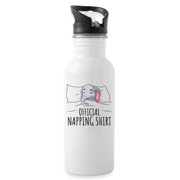 Elefant - Trinkflasche mit integriertem Trinkhalm - Weiß - Rechts