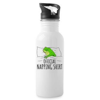 Frosch - Trinkflasche mit integriertem Trinkhalm - Weiß - Rechts