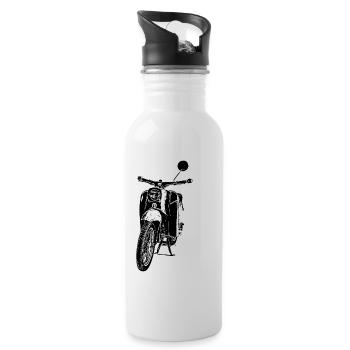 Schwalbe Moped - Trinkflasche mit integriertem Trinkhalm - Weiß - Rechts