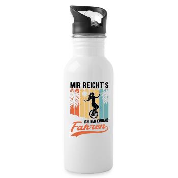 Mir reicht's Ich geh Einrad fahren Einradfahrer - Trinkflasche mit integriertem Trinkhalm - Weiß - Rechts
