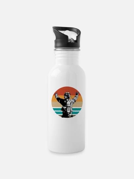 Duo Rétro Sunset - Gourde avec paille intégrée - blanc