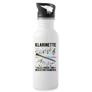 Klarinette Alles andere sind Begleitinstrumente - Trinkflasche mit integriertem Trinkhalm - Weiß - Rechts