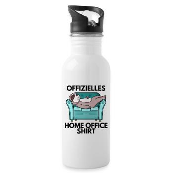 Home Office - Trinkflasche mit integriertem Trinkhalm - Weiß - Rechts