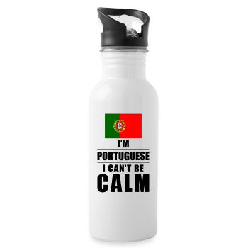 Portugiese Spruch - Trinkflasche mit integriertem Trinkhalm - Weiß - Rechts