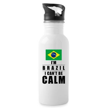 Brasilianer Spruch - Trinkflasche mit integriertem Trinkhalm - Weiß - Rechts