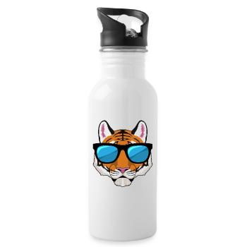 Tiger Sonnenbrille - Trinkflasche mit integriertem Trinkhalm - Weiß - Rechts