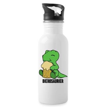 Bierosaurier Dino Dinosaurier T Rex Biertrinker Sa - Trinkflasche mit integriertem Trinkhalm - Weiß - Rechts