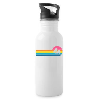 Schlittschuh - Trinkflasche mit integriertem Trinkhalm - Weiß - Rechts
