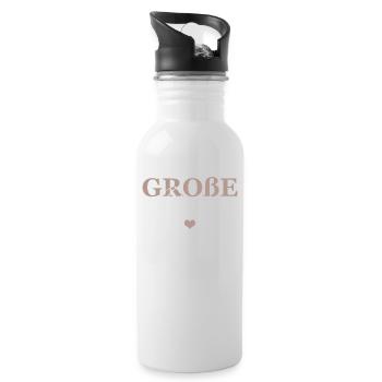 Große Schwester - Trinkflasche mit integriertem Trinkhalm - Weiß - Rechts