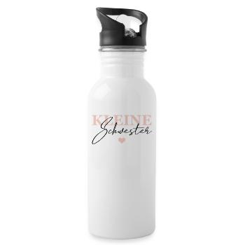 Kleine Schwester - Trinkflasche mit integriertem Trinkhalm - Weiß - Rechts