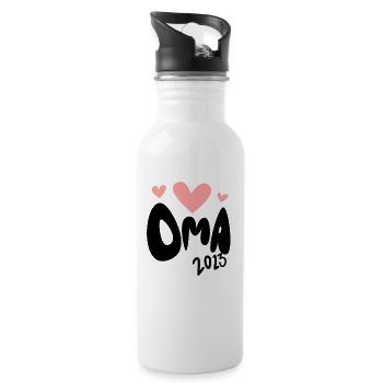 Oma 2023 - Werdende Oma 2023 - Trinkflasche mit integriertem Trinkhalm - Weiß - Rechts