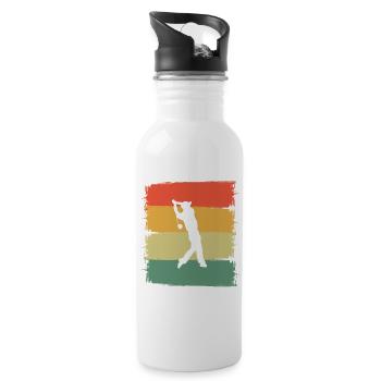 Golf Golfer - Trinkflasche mit integriertem Trinkhalm - Weiß - Rechts