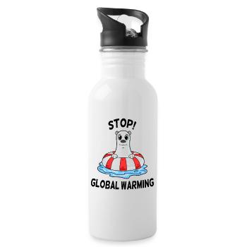 Climate Change Climate Protection - Water bottle with straw - white - Right