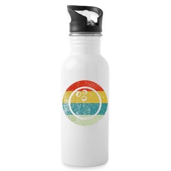 Retro Vintage Bowling - Trinkflasche mit integriertem Trinkhalm - Weiß - Rechts
