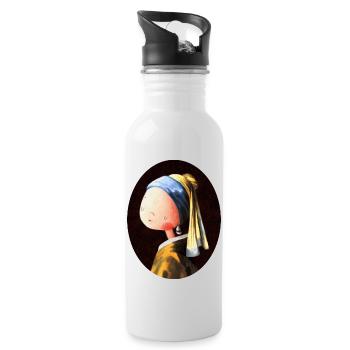 Peinture Laitière - Gourde avec paille intégrée - blanc - Droite