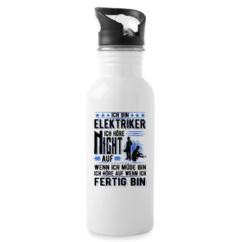 Elektriker Elektrotechnik Elektroniker Elektrik - Trinkflasche mit integriertem Trinkhalm - Weiß - Rechts