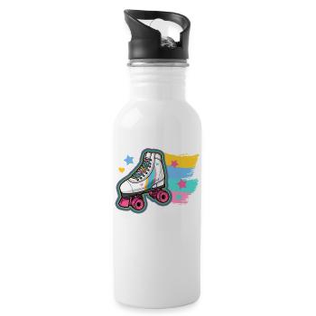 Rollschuhlaufen Rollschuhe - Trinkflasche mit integriertem Trinkhalm - Weiß - Rechts