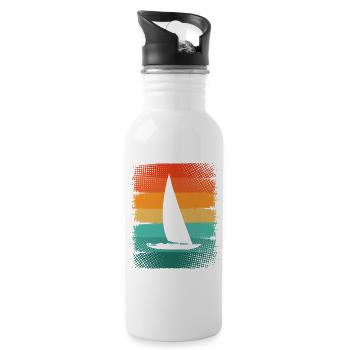 Segelboot - Trinkflasche mit integriertem Trinkhalm - Weiß - Rechts