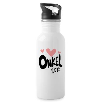 Onkel 2023 - Onkel werden - Trinkflasche mit integriertem Trinkhalm - Weiß - Rechts