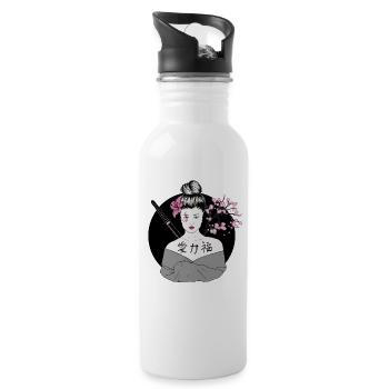Modern Geisha Japan - Water bottle with straw - white - Right