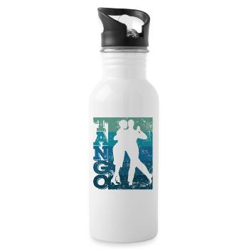 Tango Argentino Retro Vintage Tango Vals Dance - Trinkflasche mit integriertem Trinkhalm - Weiß - Rechts